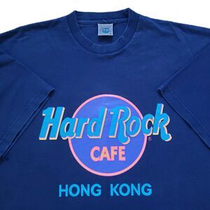 Vintage Hard Rock Cafe Hong Kong Size XL Mens Blue Double Side T-Shirt Save The